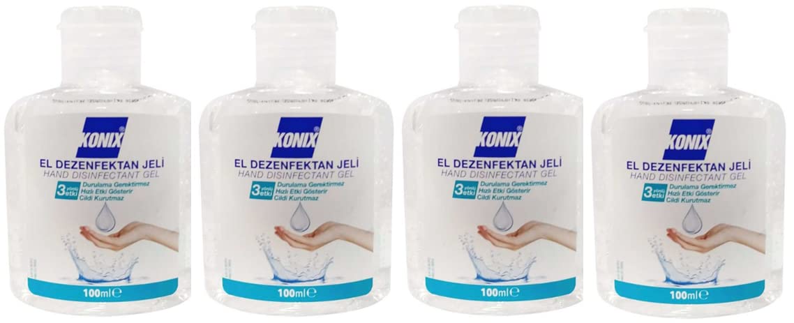 Konix Antibakteriyel Jel El Dezenfektanı 100 ml X 4 Adet