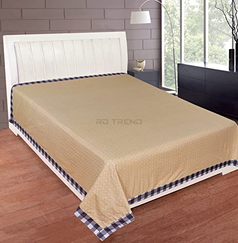 Image of RD TREND Presents Luxurious Glace Cotton Supersoft 180 Tc Double Size(90X100 Inch)Flat Solid Double Bedsheet(Topsheet)Without Pillow Covers Colour Beige