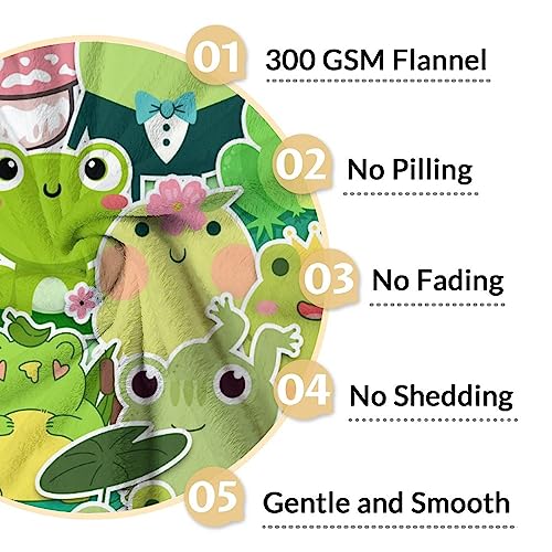 Frog Blanket Gifts - 30x40 Inches Cute Throw for Girls & Boys - Colorful Soft Fuzzy Blankets for Couch & Office