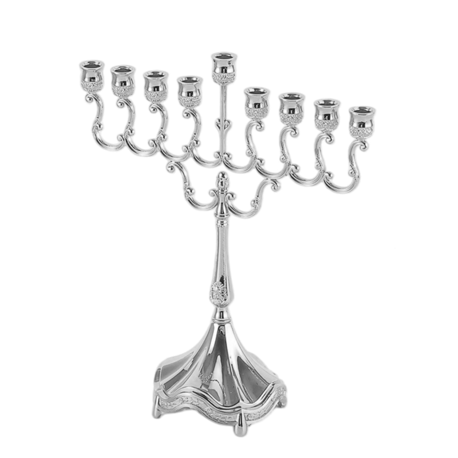 9 Branch Hanukkah Menorahs Jewishes Holders Metal Menorahs Candelabra Hanukkah Gift Showpiece for Home Decors Jewishes Holders Shabbat