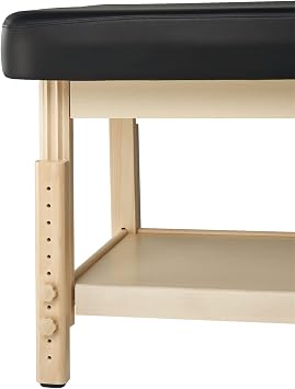 MT Massage 30 Harvey Comfort Wooden Stationary Massage Table Spa Table,Black, Height Adjustable FlatPhysical Therapy Clinical Salon Beauty Bed Facial Tattoo Aesthetic Bed