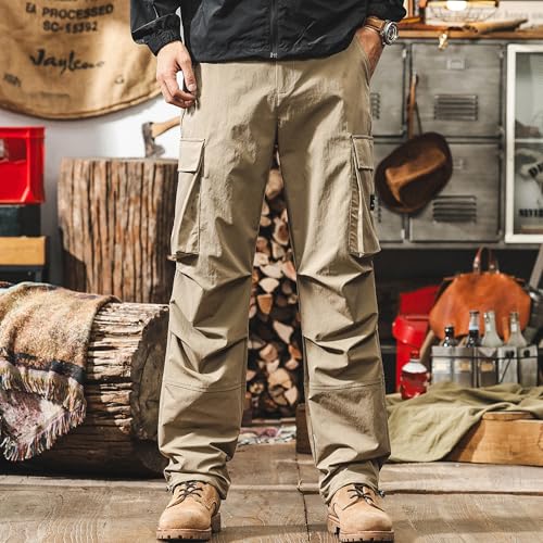 XYXIONGMAO Men's Black Casual Hip Hop Streetwear Loose Cargo Pants Multi-Pocket Sweatpants Pleated Techwear Joggers Overalls 5