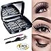 Produktbild Magnetische Falsche Wimpern, 3D Magnet Wimpern Set (2 Paar), Wiederverwendbare Kunstfaser Künstliche Wimpern mit Dual Magneten Kein Kleber