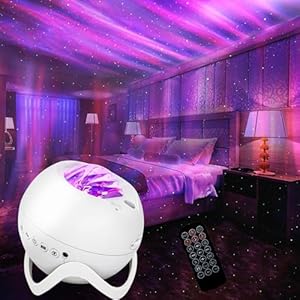 MHAZDZE Sternenhimmel projektor, Galaxie Projektor mit Bluetooth, Fernbedienung, 360-Grad-Panorama-Sternenhi... 8 weiße Rausch-Nachtlicht für Schlafzimmer, Party, Heimkino