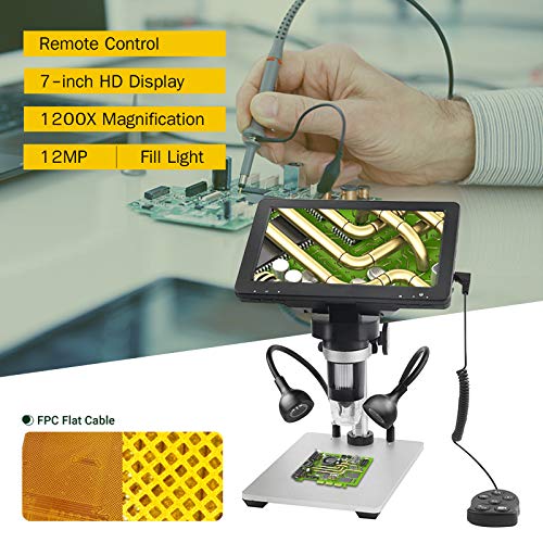 7 Inch LCD Digital Mikroskop, HD 1080P, 1200X Magnification,USB Mikroskop Kamera, 8 Einstellbares LED-Licht, Digital… – Bild 7