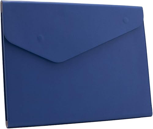 Enyuwlcm Carpeta de archivos A4 de cuero PU Portafolio impermeable carpeta sobre con cierre magnético invisible azul