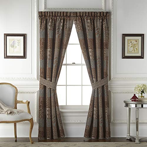Buy Croscill Galleria Pole Top Drapery Panels, Brown, 2 Panels, 2 Tie