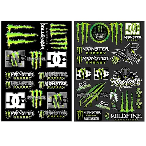 Stargleam 2 Pcs Monster Energy Stickers for Motorbike Helmet, Car, Bike, Skateboard, Laptop, Bicycle - Funny Cartoon Decals (Claws)