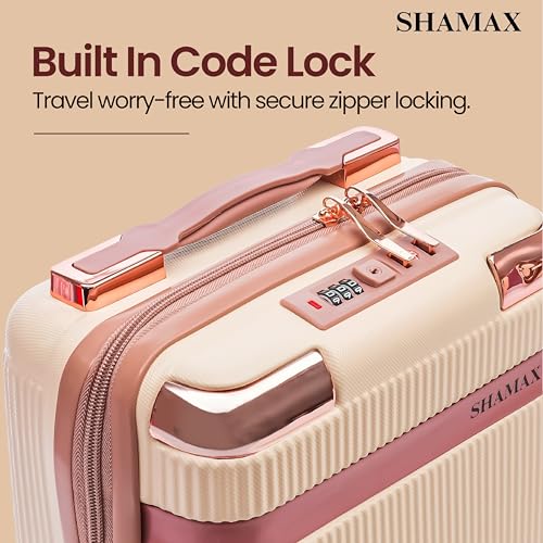 Image of Shamax Vanity Box Organiser Case (Waterproof) ABS (Travel-Friendly) Stylish Cosmetic Storage Box for Jewellery, Skincare & Beauty Storage Travel Cosmetic Case (28x16.5x30 cm) (Beige752)