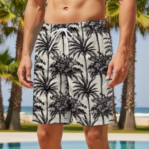 Mens Hawaiian Beach Shorts Summer Casual Comfortable Breathable Swim Shorts with Pocket Fit for Vacation Travel Wear3