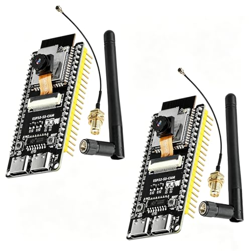 Image of ESP32-S3-CAM Development Board with OV3660 Camera +Antenna, 16MB Flash 8MB PSRAM ESP32-S3 N16R8 Module with Dual USB-C WiFi BT MCU Microcontroller for IoT, MicroPython,DIY Projects and AI Project