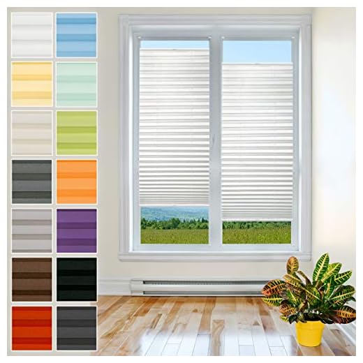Plisart Premium Plissee Klemmfix Ohne Bohren, Weiß 55x220cm, Sonnenschutz, Lichtdurchlässig, Easyfix Rollo Plissees für Fenster, Faltrollo, Jalousie zum Klemmen, Plisseerollo