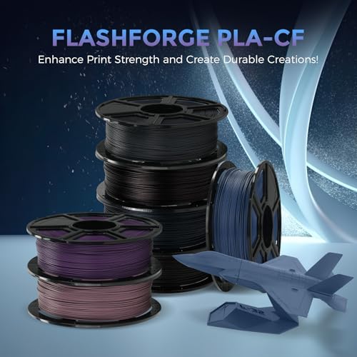 Image of FLASHFORGE Carbon Fiber PLA Filament 1.75mm Sailor Blue, Reinforced 3D Printer Filament 1kg, Lightweight & High-Strength PLA-CF Filament, Strong & Easy to Print
