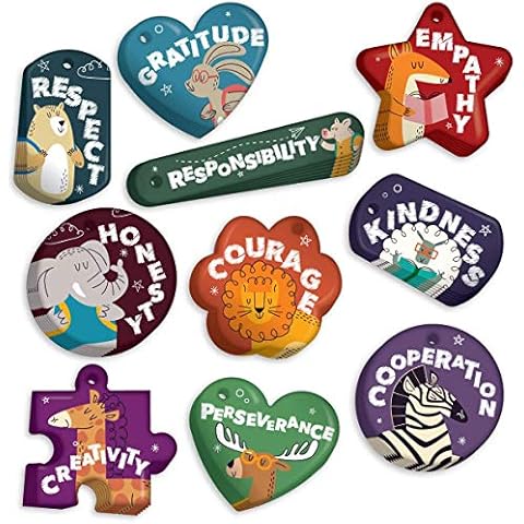 Social & Emotional Learning (SEL) Character Trait of Month Brag Tag Value Pack: 500 Tags (50 Tags for Each Shape) Cover
