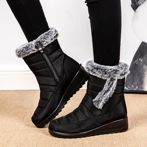 Bottes de neige imperméables à fermeture éclair pour garder chaud