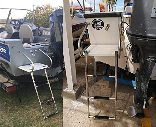 Escalera telescópica de acero inoxidable para piscina y yate 3 peldaños miniatura 2