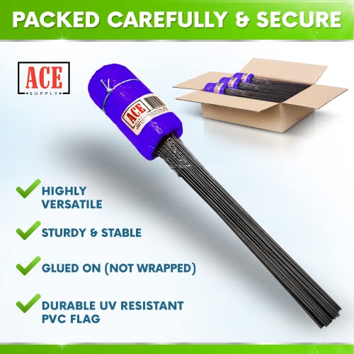 Pacote com 1000 bandeiras roxas – ACE Supply – Bandeira roxa de 10 x 12 cm com fio de 38 cm – bandei
