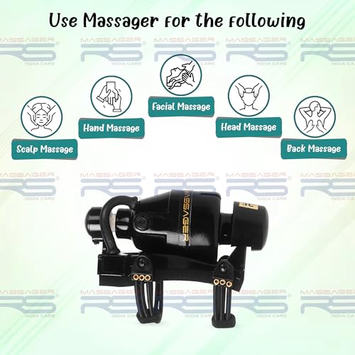 Image of Professional Electric Head Massager - Deep Tissue Scalp Relaxer with Floating Vibration Tech | Stress Relief for Migraines & Hair Growth | Dual Speed, Ergonomic Handheld Design (Black)