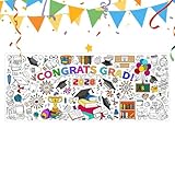 Póster de Colorear para la Graduación de Preescolar - Póster De Dibujo De Graduación 2026 De 76x183 Cm - Mantel De Colorear De Jardín De Infancia | para Aula, Escuela, Preescolar, Hogar, , Kínder y Re