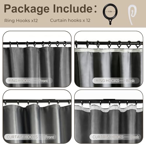 Image of Room Divider Blackout Curtain Track Curtains Wall Dividers Panels Screen for Living Rooms Bedroom Office Privacy Partition Separation, W52 x L84 Inch,1 Panel, Grey