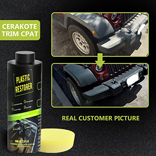 Plastic Ceramic Coating For Cars, Plastic Ceramic Coating Car Plastic Restorer Black, Back To Black Plastic Restorer Plastic Restorer & Hydrophobic Trim Coating For Uv Rays,Last Over 400 Washes. #TOP4