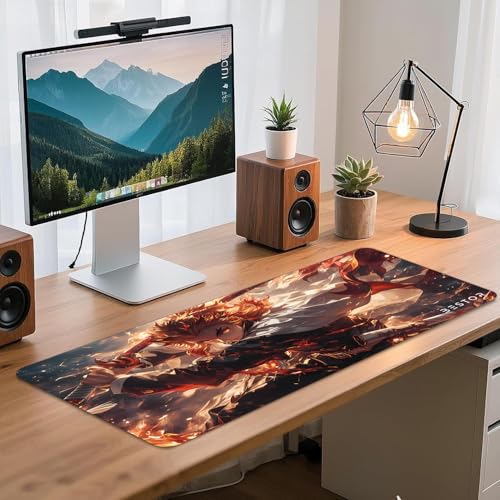 Image of BESTOR Mouse pad with Precise Cut Edges, Waterproof Surface & Non-Slip Rubber Base Stitched Edges Gaming Mouse Mat for Laptop (60cmx34cm)