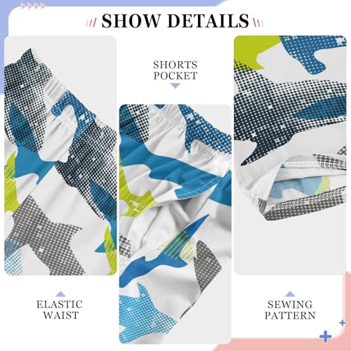 Abstract Sharks Grunge Modern Boys Pants for Kids Jogger Pants with Pockets S-XL4