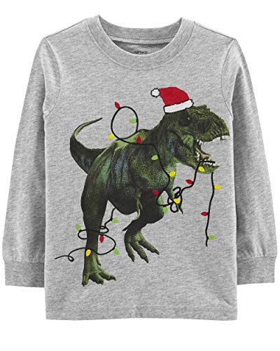 Carter's Baby Boys' Long-Sleeve Christmas Tee (3 Months, T Rex)