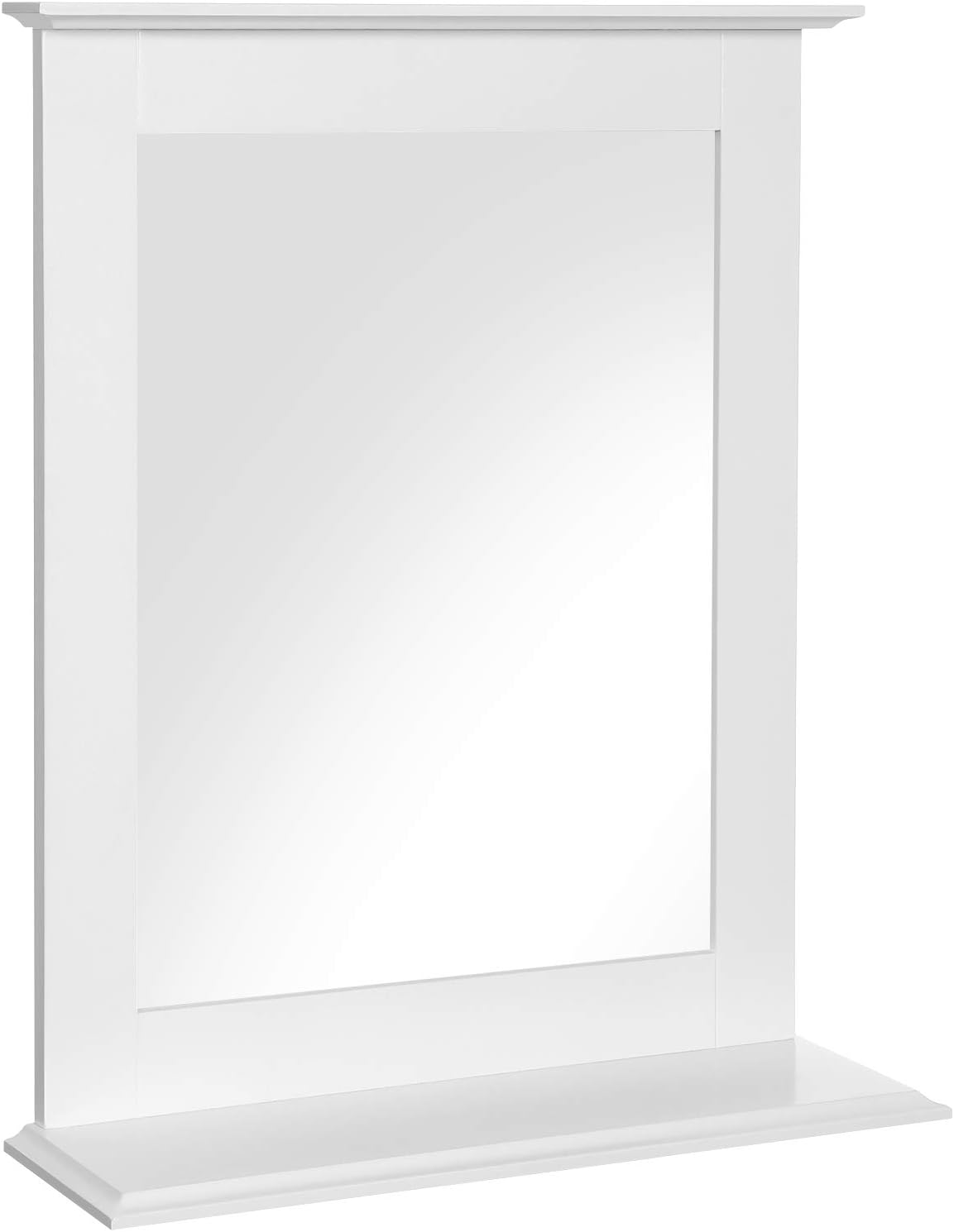 VASAGLE BBC25WT Wall Mirror Bathroom Mirror with Shelf for Dressing