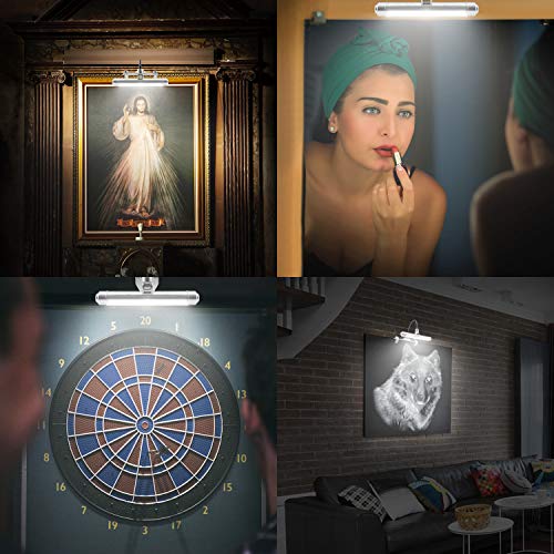 Luxsway Wireless Picture Frame Led Lighting,Rechargeable Art Display Lighting Clip On Pictures,Over Painting Lights With Remote,Artwork Lamp With Flexible Neck,28 Leds 3 Lighting Modes 200Lm-Silver #TOP3