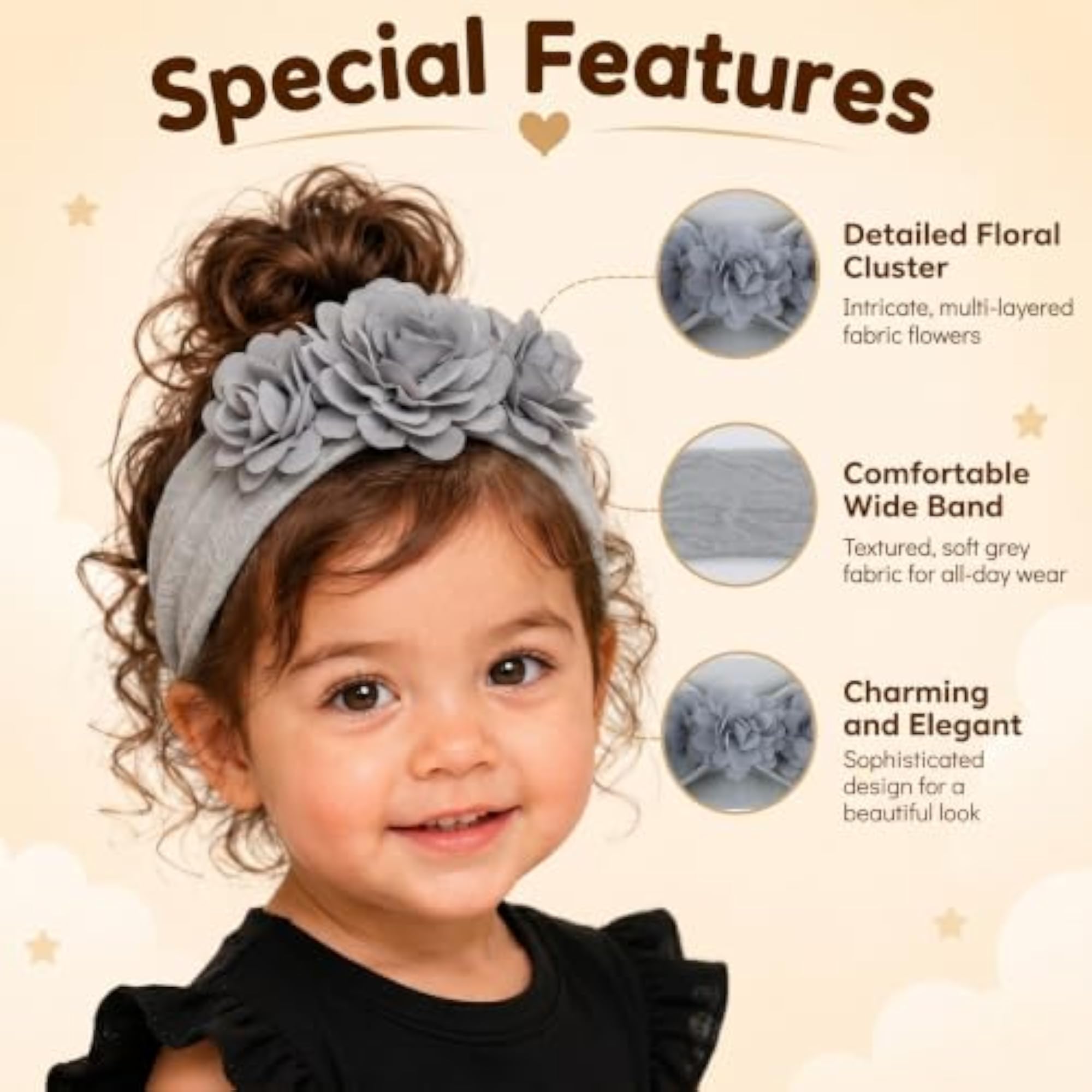 Flower Headband & Knee High Socks Combo for Infant Accessories