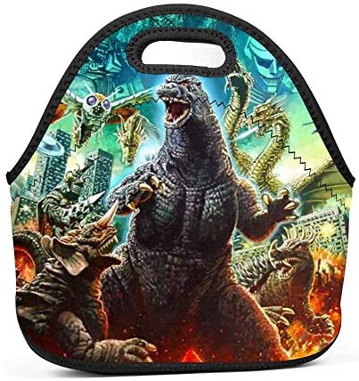 RODONO Godzilla Poster 3D Printing Lunch Bag Tote Bag Lunch Organizer Lunch Holder Lunch Container