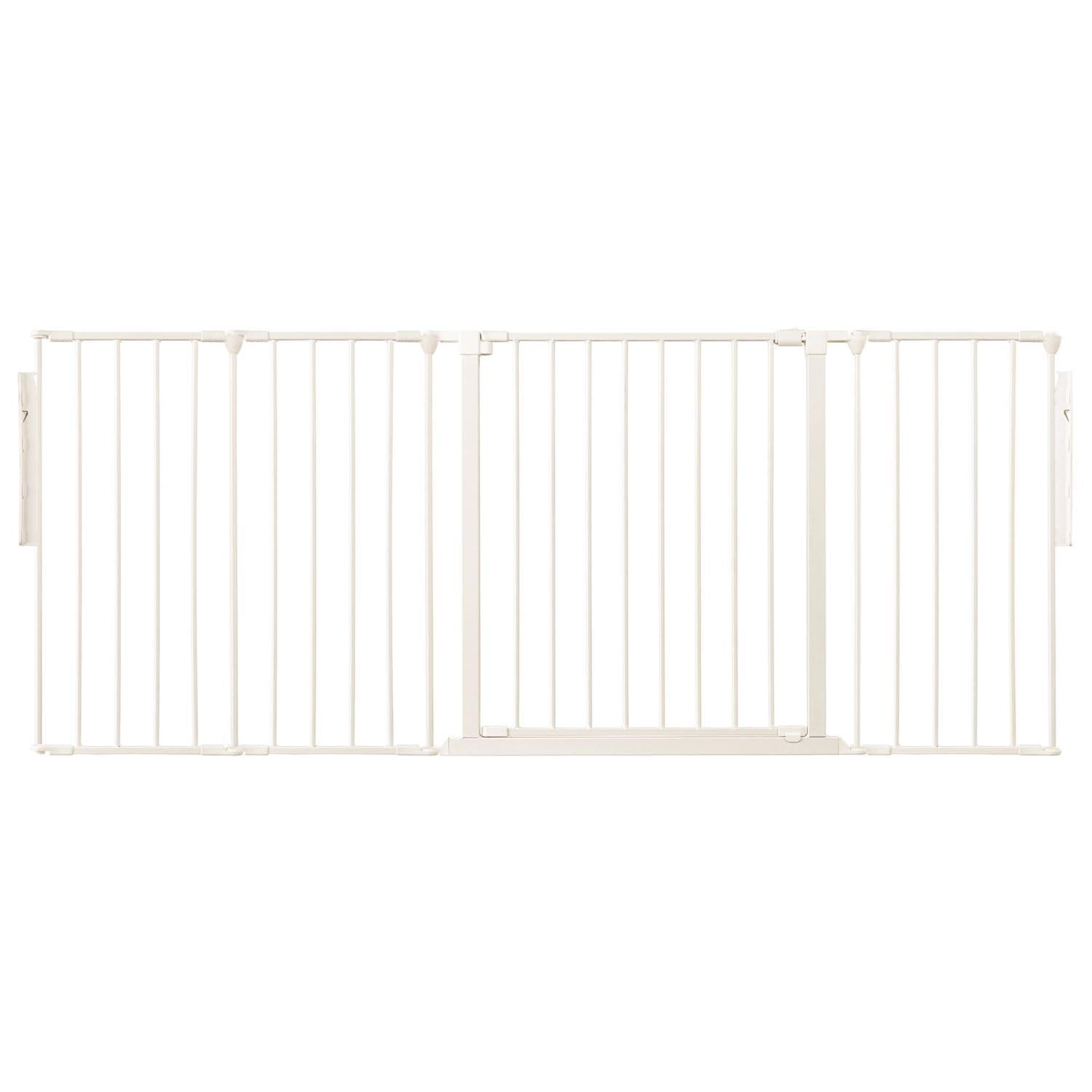 Safetots White Premium Multi Panel Room Divider, Up To 181Cm Wide, 70Cm Tall, Multi Panel Flexible Room Barrier, Room Divider With Door For Baby And Toddler, Easy Installation