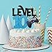 Level 10 Game Birthday Cake Topper - Video Game Boy's 10th Birthday Level Up Party Blue Cake Supplies - Game On Winner Gaming Party Decoration