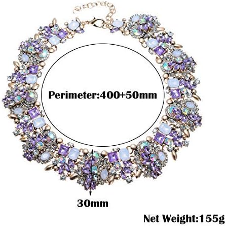 Crystal Rhinestone Statement Necklace, Vintage Chunky Chain Choker Collar Bib Statement Necklace Fashion Costume Jewelry Necklaces for Women - Image 4
