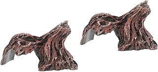 2 Pçs De Madeira Lagarto Decoração Buraco Do Tanque Cobras Camaleões Tronco Peixes Rãs Toco De Árvore Artesanato Para Terrário Esconder Decoração Tartarugas Réptil Resina