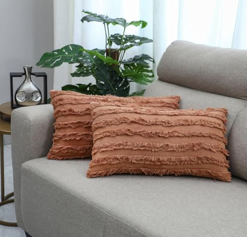 Image of TODY Cushion Cover 12 inch x 18 inch Set of 2 | Boho 12 18 Cushion Cover for Sofa, Bed | Rectangle 12x18 Cushion Covers for Home decor