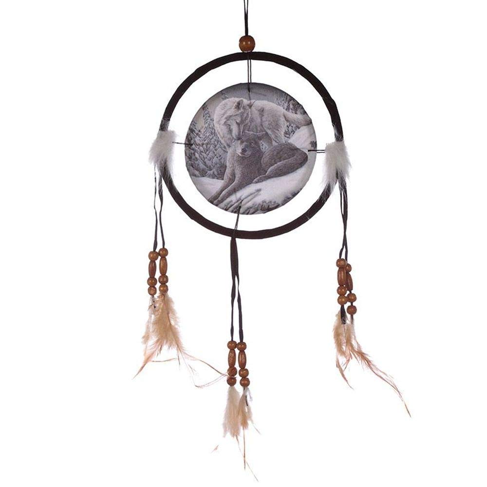 Puckator Decorative 16cm Dreamcatcher - Wolf Snow Kisses