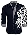 Coofandy Men's Fashion Print Dress Shirt Casual Cotton Button Down Shirts