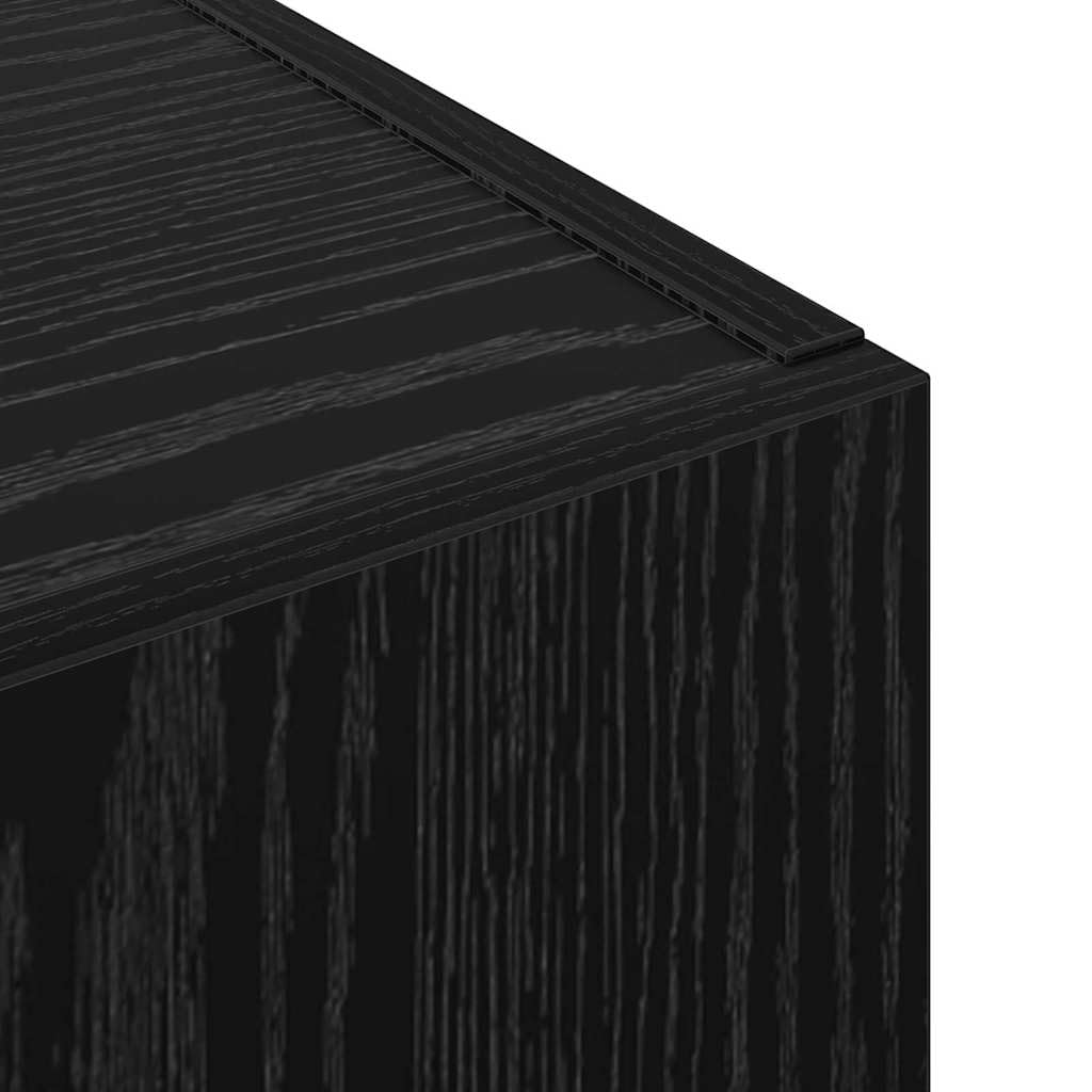 IKAYAA Armadietto in Holz Armadio Porte Battenti Aktenschrank Armadietto per Garage Armadio Ufficio Mobili Ufficio-Rovere nero-60 x 32 x 115 cm