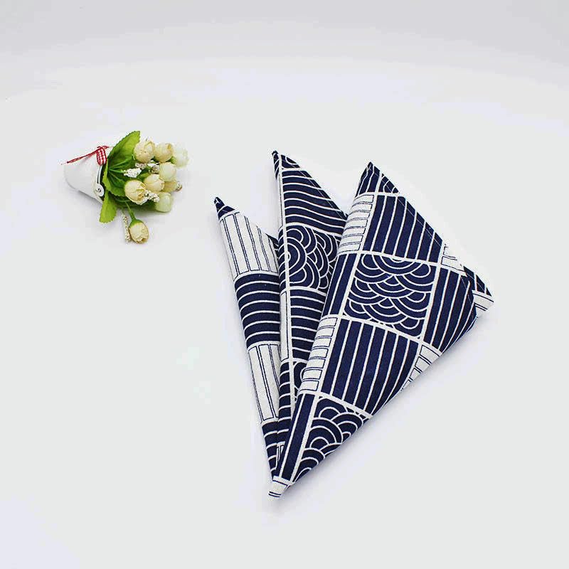 40 * 40cm 6/12PCS Blaue Welle Wiederverwendbare Furoshiki Verpackung Tuch Kleine Japanische Für Geschenk Verpackung Tuch quadrat Schal Bento Verpackung Tuch