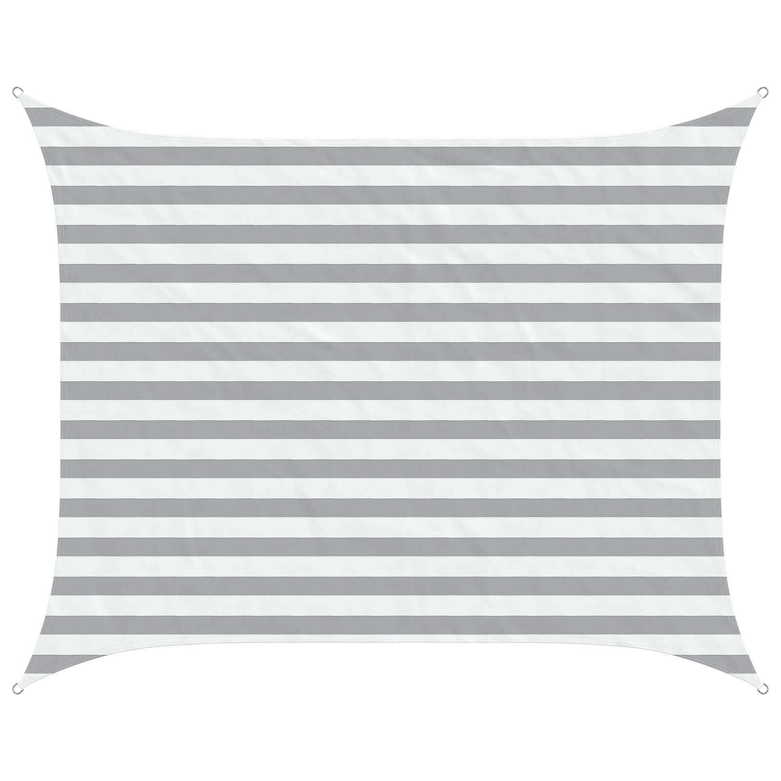 vidaXL Sun Shade Sail Light Grey and White 2 x 2.5 m, Outdoor Shade, UV-Resistant, Rectangular Canopy, Polyester Cover, Modern Terrace, Water Resistant Poolside