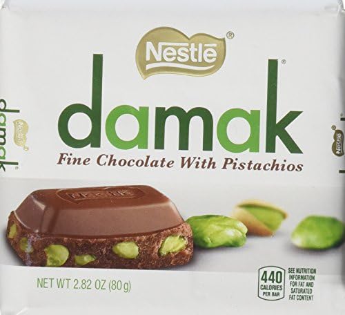 Nestle Damak Milk Chocolate with Pistachio 3 80g Bar Pack - Halal - Made in Turkey