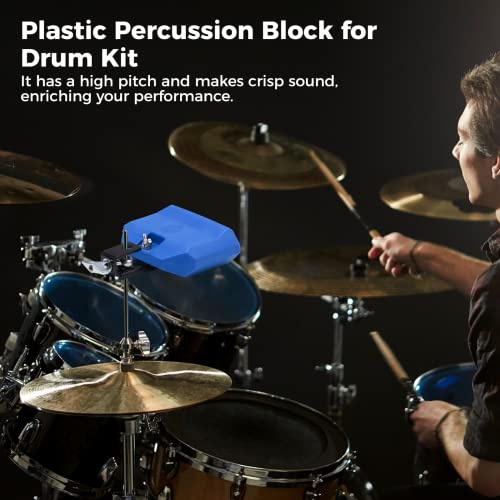 Varku Jam Block Musical Percussion Instrument, Plastic Latin Percussion Block, Timbales Instrument, Drum Kit Percussion Accessory, Easy To Install, Blue #TOP2
