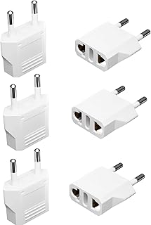 European Plug Adapter, 6 Pack US/CA to EU Travel Adapter Universal Power Jack Wall Europe Outlet Plug Travel from USA/Canada to Europe/Asia Socket