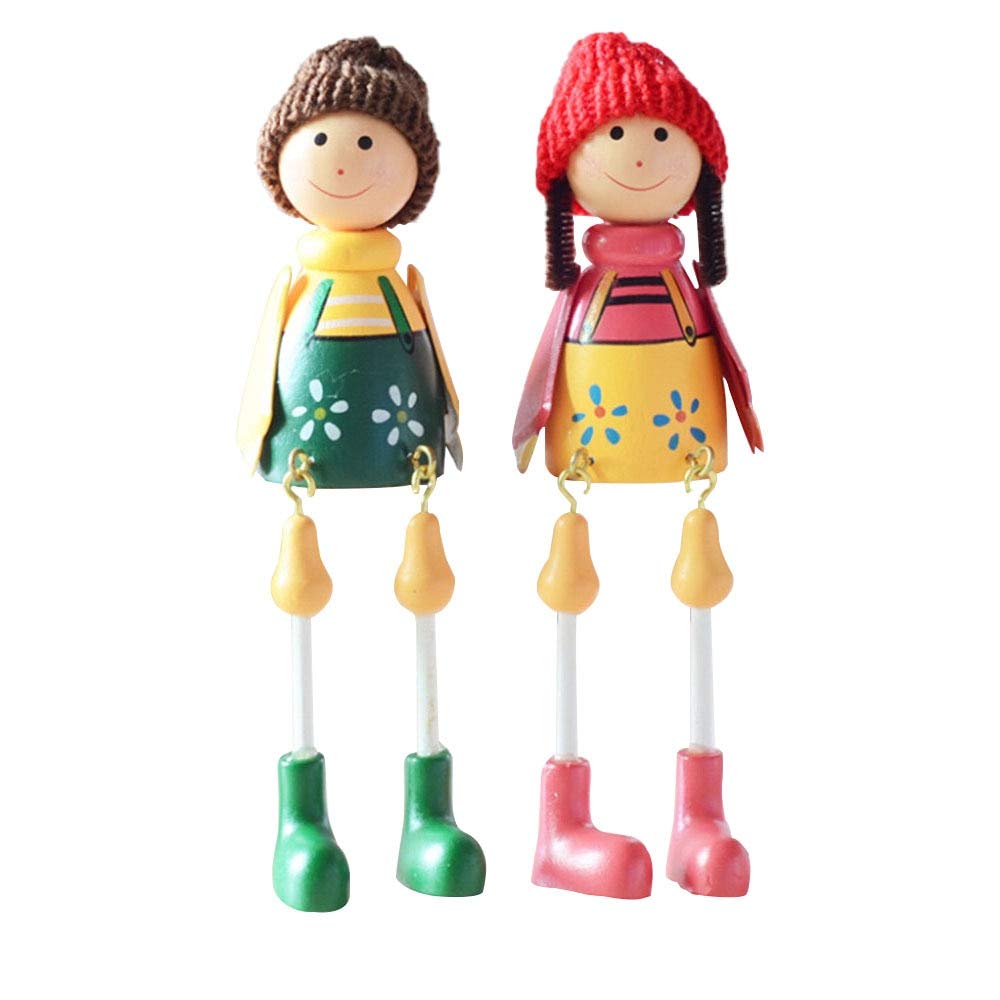 Figurines en bois d'amoureux mignons pour décoration de maison et paysage miniature brico