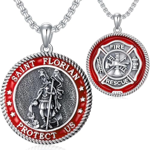 Seiyang 925 Sterling Silver St. Michael, St. Christopher, and Other Saint Pendants Necklace Amulets Gift for Men, Women (with Gift Box)