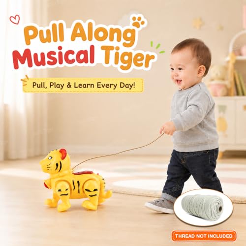 Image of Zest 4 Toyz Musical Tiger Toy for Kids with Lights & Sound Battery Operated Cute Animal Toy for Baby Boys & Girls
