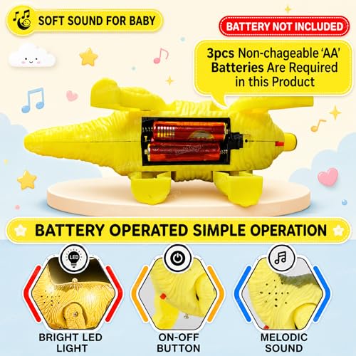 Image of Zest 4 Toyz Musical Dinosaur Toy for Kids with Light & Real Dino Sound | Battery Operated T-Rex Dino Toy | Automatic Walking Animal Toddler Gift Toys for 1+ Boys & Girls - Assorted