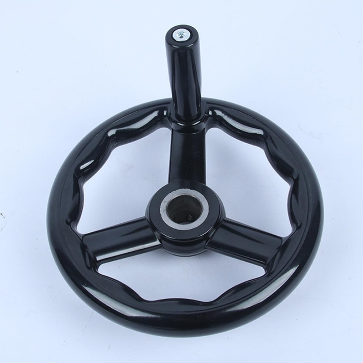 Volante de mano de 3 radios de baquelita negra de 100-200 mm de diámetro exterior con mango giratorio desmontable, volante de torno for fresadora, amoladora, taladradora(200 * 20mm)